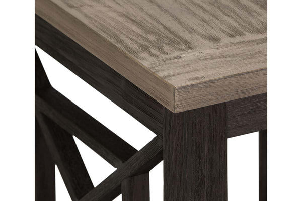 Ardley Transitional Open Storage End Table With Charcoal Base And Two Tone Ash Top