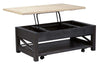 Image of Ardley Transitional Lift Top Coffee Table With Charcoal Base And Two Tone Ash Top