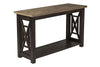 Image of Ardley Transitional Open Storage Sofa Table With Charcoal Base And Two Tone Ash Top