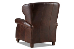 Arthur Chesterfield Leather Tufted Wingback Recliner Chair