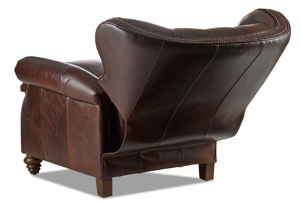 Arthur Chesterfield Leather Tufted Wingback Recliner Chair