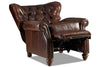 Image of Arthur Chesterfield Leather Tufted Wingback Recliner Chair