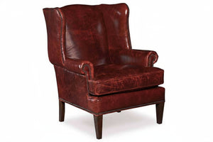 Arvin "Quick Ship" Leather Wingback Accent Chair
