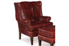 Image of Arvin "Quick Ship" Leather Wingback Accent Chair