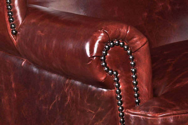 Arvin "Quick Ship" Leather Wingback Accent Chair