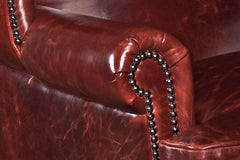 Arvin "Quick Ship" Leather Wingback Accent Chair