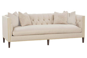 Astrid 92 Inch Fabric Tuxedo Arm Single Bench Seat Sofa