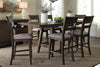 Image of Atherton 7 Piece Counter Height Dark Chestnut Trestle Table Dining Set With Splat Back Side Chairs