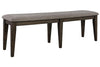 Image of Atherton 6 Piece Dark Chestnut Trestle Table Dining Set With Splat Back Side Chairs And Bench