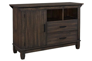 Atherton Rustic Casual Dark Chestnut Storage Dining Buffet
