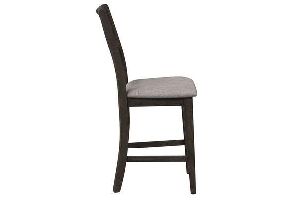 Atherton 6 Piece Counter Height Dark Chestnut Trestle Table Dining Set With Splat Back Side Chairs And Bench