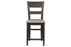 Image of Atherton 6 Piece Counter Height Dark Chestnut Trestle Table Dining Set With Splat Back Side Chairs And Bench