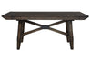 Image of Atherton 5 Piece Dark Chestnut Trestle Table Dining Set With Upholstered Side Chairs