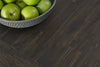 Image of Atherton 6 Piece Counter Height Dark Chestnut Trestle Table Dining Set With Upholstered Side Chairs And Bench