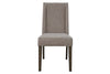 Image of Atherton 5 Piece Dark Chestnut Trestle Table Dining Set With Upholstered Side Chairs