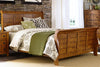 Image of Atkins Mission Style Queen Or King Wood Sleigh Bed "Create Your Own Bedroom" Collection
