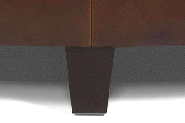 Avery Oval Leather Storage Coffee Table Ottoman - Outside Dimensions W51" x D33" x H19"