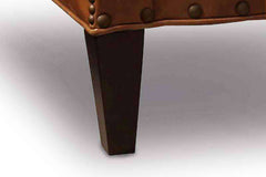 Baker Quick Ship Leather Tight Back Accent Chair