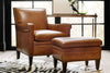 Image of Baker Quick Ship Leather Tight Back Accent Chair