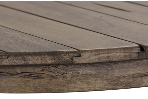 Barnes Round Transitional Coffee Table With Gray Wash Finish