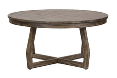 Barnes Round Transitional Coffee Table With Gray Wash Finish