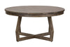 Image of Barnes Round Transitional Coffee Table With Gray Wash Finish