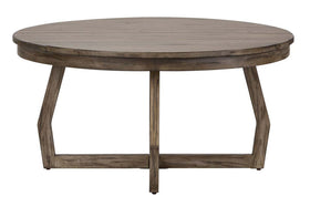 Barnes Round Transitional Coffee Table With Gray Wash Finish
