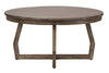Image of Barnes Round Transitional Coffee Table With Gray Wash Finish