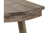Image of Barnes Transitional Round Sofa Table With Gray Wash Finish And Plank Style Top