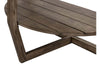 Image of Barnes Transitional Round Sofa Table With Gray Wash Finish And Plank Style Top