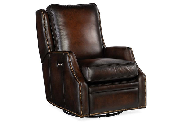 Barry Fortress "Quick Ship" Leather Swivel Recliner