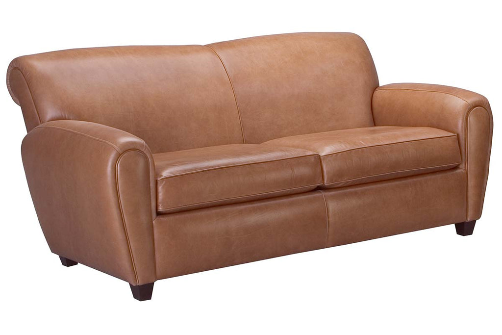 Baxter Designer Style Art Deco Leather Club Couch Club Furniture