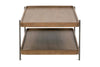 Image of Bayview Transitional Bourbon Finish Wood With Antique Nickel Metal Base Coffee Table