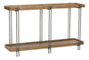 Image of Bayview Transitional Bourbon Finish Wood With Antique Nickel Metal Base Sofa Console Table