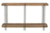 Image of Bayview Transitional Bourbon Finish Wood With Antique Nickel Metal Base Sofa Console Table