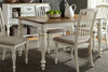 Image of Beaufort 5 Piece White With Nutmeg Top Leg Dining Table Set With Slat Back Chairs