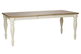 Beaufort 7 Piece White With Nutmeg Top Leg Dining Table Set With Slat Back Chairs