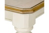 Image of Beaufort 5 Piece White With Nutmeg Top Leg Dining Table Set With Slat Back Chairs