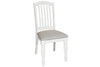 Image of Beaufort 7 Piece White With Nutmeg Top Leg Dining Table Set With Slat Back Chairs