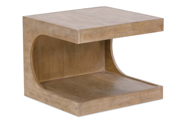 Beck Contemporary Style C-Shaped Modular Wood Coffee Cocktail Table