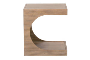 Beck Contemporary Style C-Shaped Wood End Table