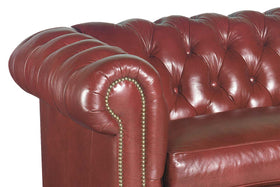 Benedict Chesterfield Leather Loveseat