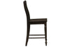 Image of Branson II Chalkboard Black With Brown Top 5 Piece Gathering Table Set With Slat Back Chairs
