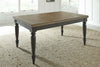 Image of Branson II Chalkboard Black With Brown Top 5 Piece Leg Table Set With Slat Back Chairs