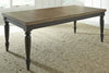 Image of Branson II Chalkboard Black With Brown Top 6 Piece Leg Table Set With Slat Back Chairs And Bench