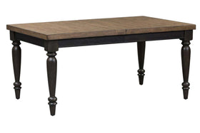 Branson II Chalkboard Black With Brown Top 5 Piece Leg Table Set With Slat Back Chairs