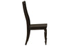 Image of Branson II Chalkboard Black With Brown Top 6 Piece Trestle Table Set With Slat Back Chairs And Bench