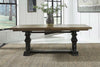 Image of Branson II Chalkboard Black With Brown Top 5 Piece Trestle Table Set With Slat Back Chairs