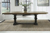 Image of Branson II Chalkboard Black With Brown Top 6 Piece Trestle Table Set With Slat Back Chairs And Bench