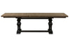 Image of Branson II Chalkboard Black With Brown Top 6 Piece Trestle Table Set With Slat Back Chairs And Bench
